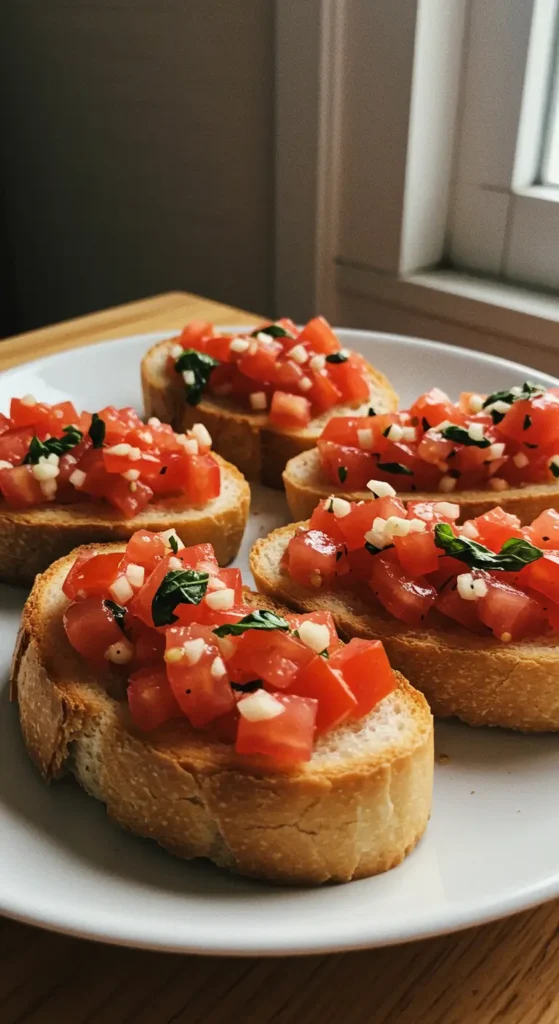 bruschetta przepis – grzanki z pomidorami, bazylią i oliwą