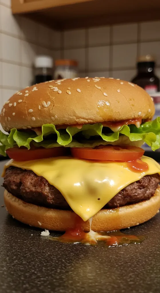 Domowy burger wołowy z warzywami i sosem – burgery przepis
