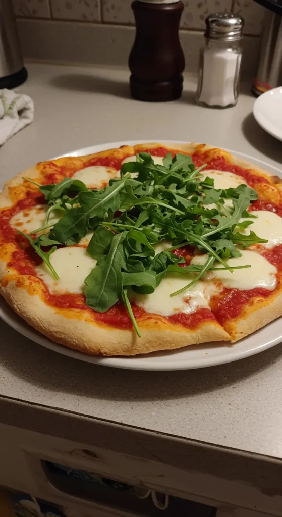 Domowa pinsa pizza z rukolą i mozzarellą – przepis
