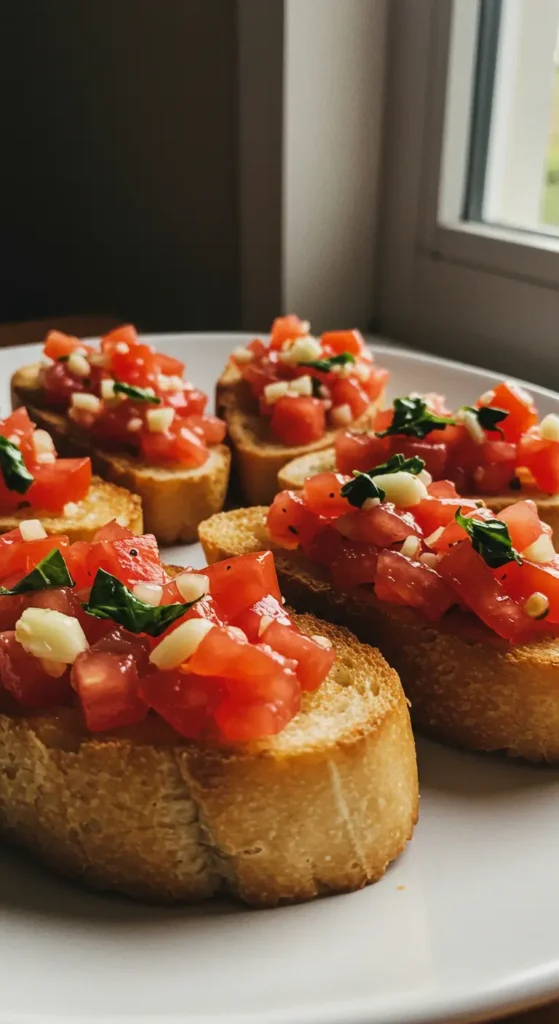 bruschetta przepis – grzanki z pomidorami, bazylią i oliwą