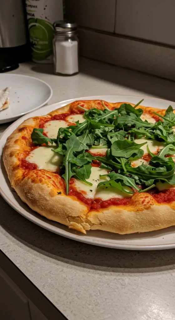 Domowa pinsa pizza z rukolą i mozzarellą – przepis