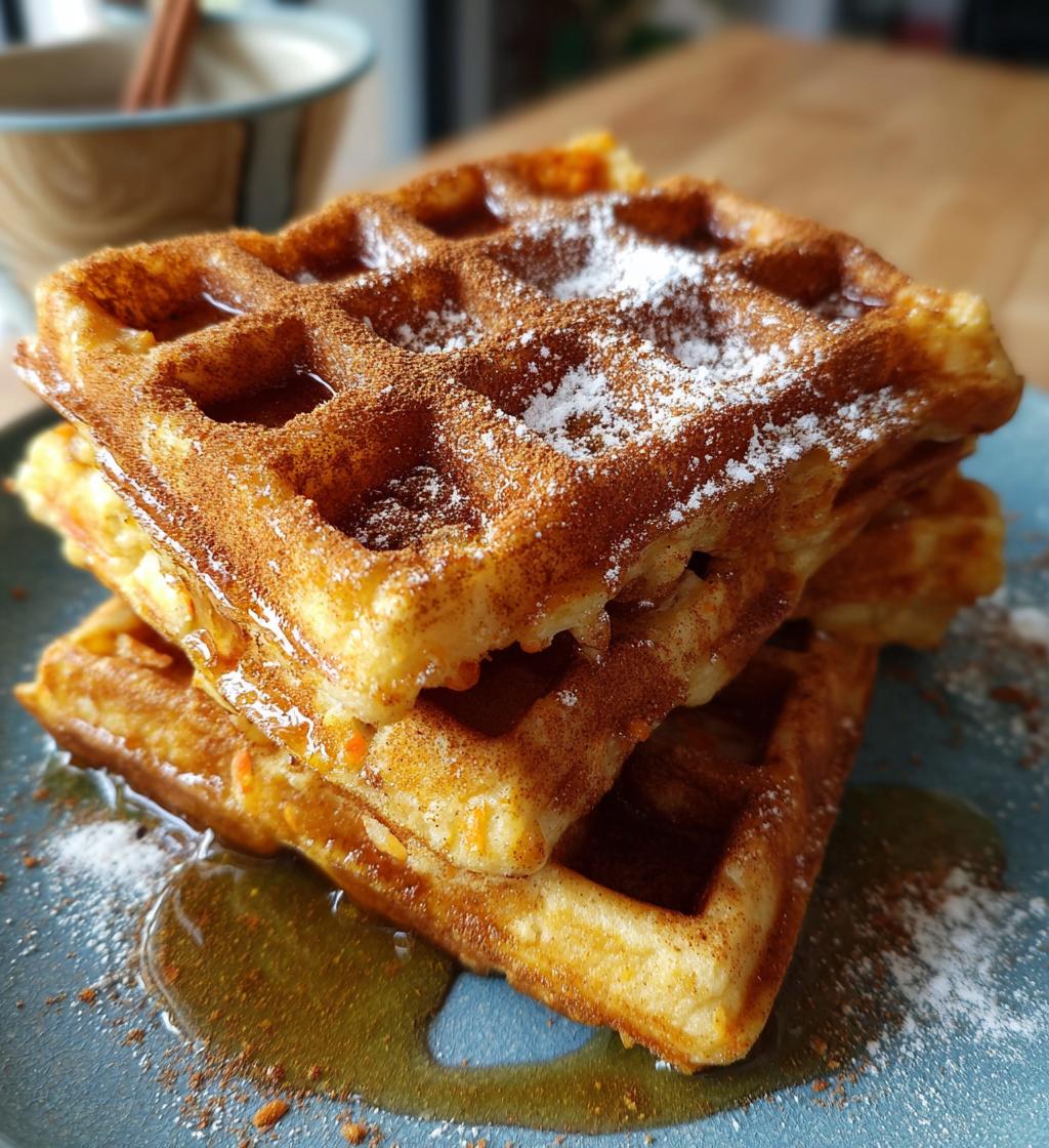 Carrot Waffles with Cinnamon (Sugar-Free) - detail 1