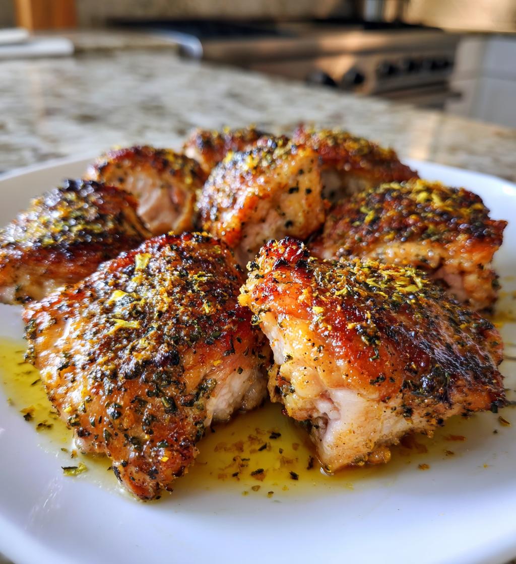Lemon-Pepper Crispy Chicken Thighs - detail 1
