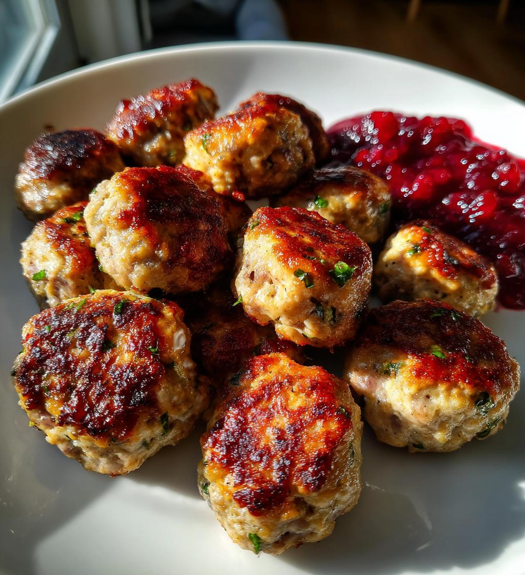 Sausage Stuffing Bites with Cranberry Sauce - detail 1