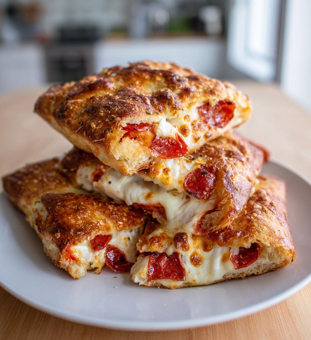 Stuffed Focaccia Sandwich Squares - detail 1