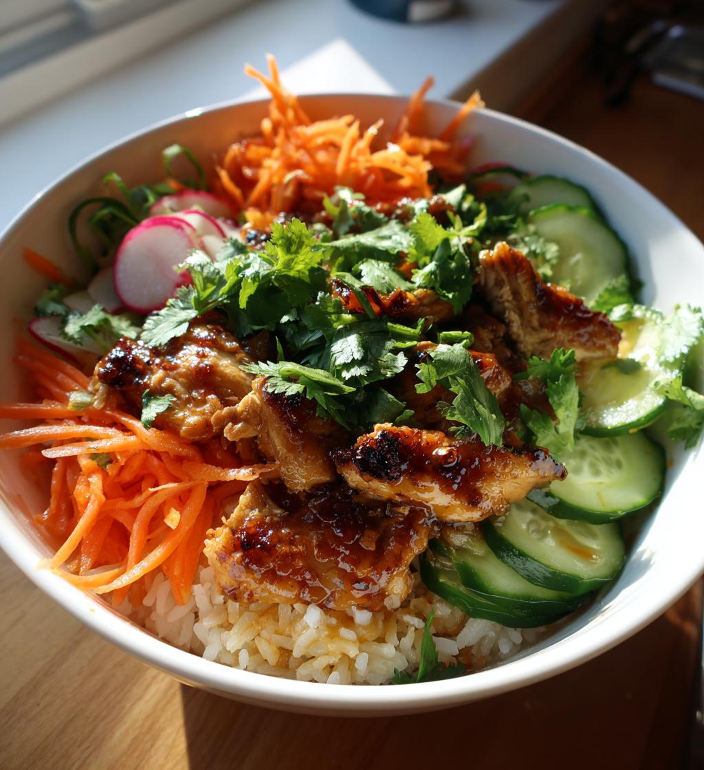 Vietnamese Banh Mi Bowls (with halal chicken or tofu) - detail 1