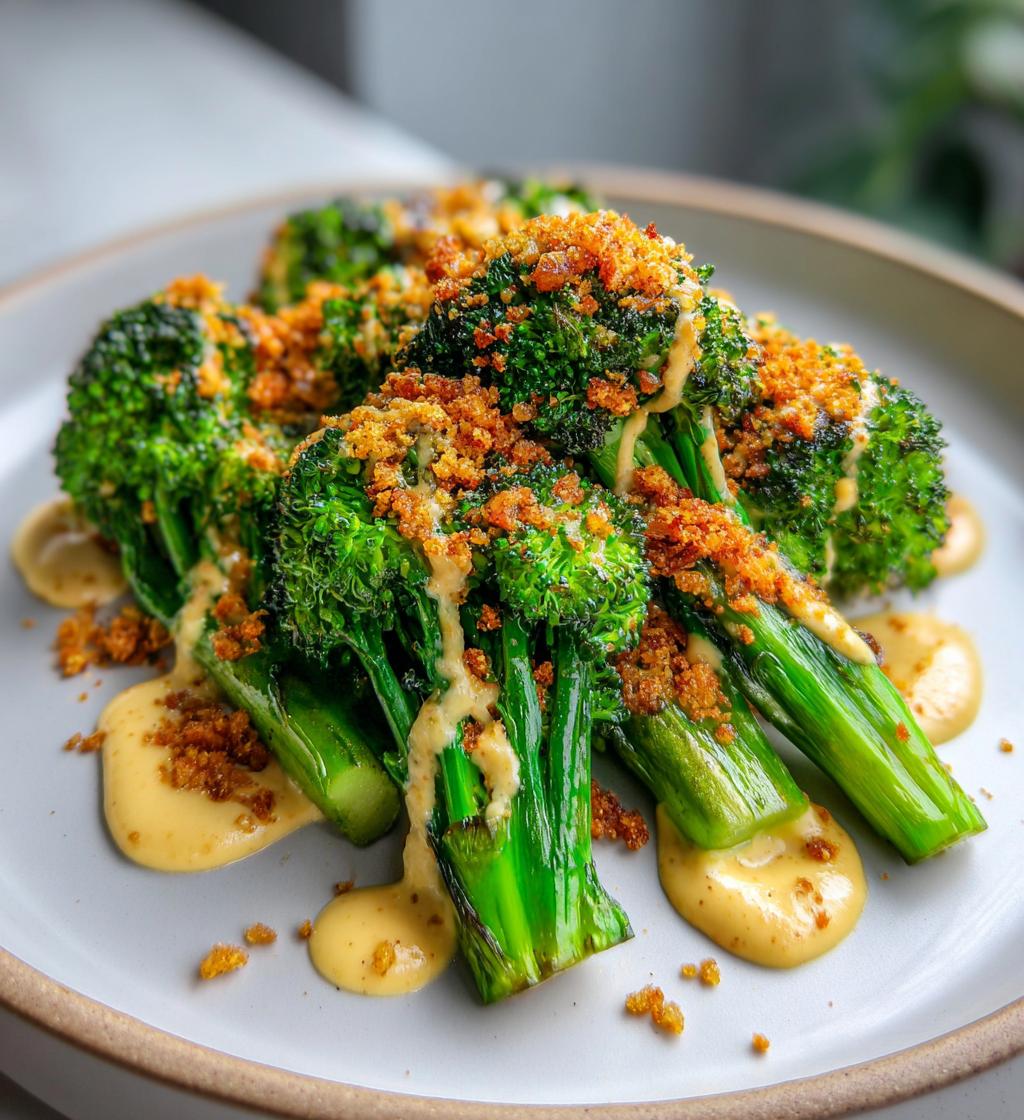 Crispy Broccoli with Chili Breadcrumbs and Cashew Cream - detail 1