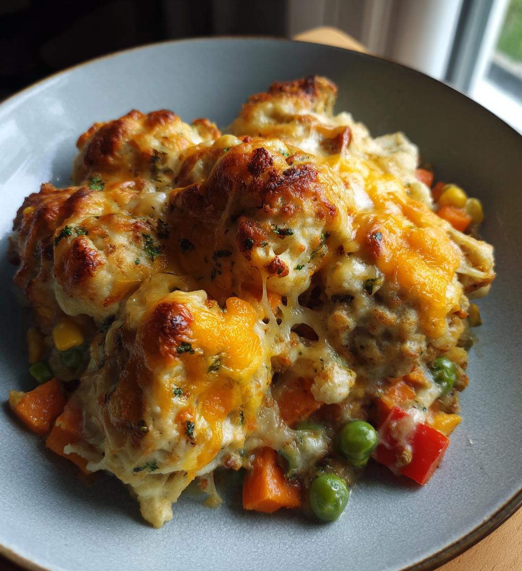Dumpling Bake (baked casserole using frozen dumplings) - detail 1