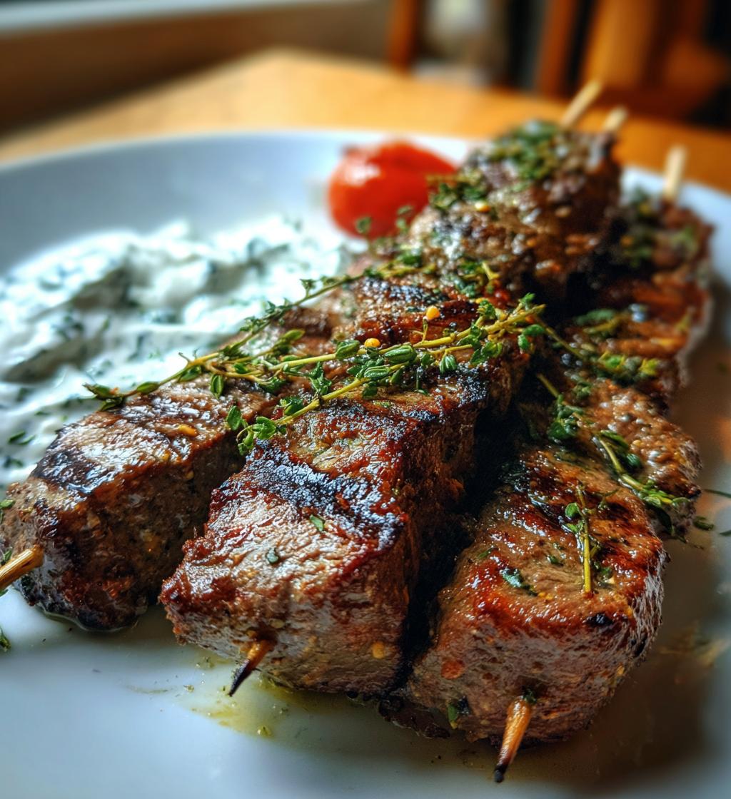 Grilled Halal Beef Skewers with Tzatziki - detail 1
