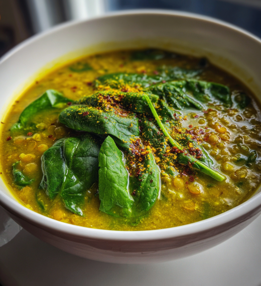 Lentil and Spinach Soup with Turmeric - detail 1