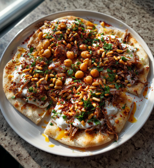 Middle Eastern Fatteh with Chickpeas and Lamb/Beef - detail 1