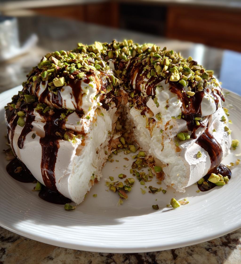 Pistachio Chocolate Pavlova - detail 1