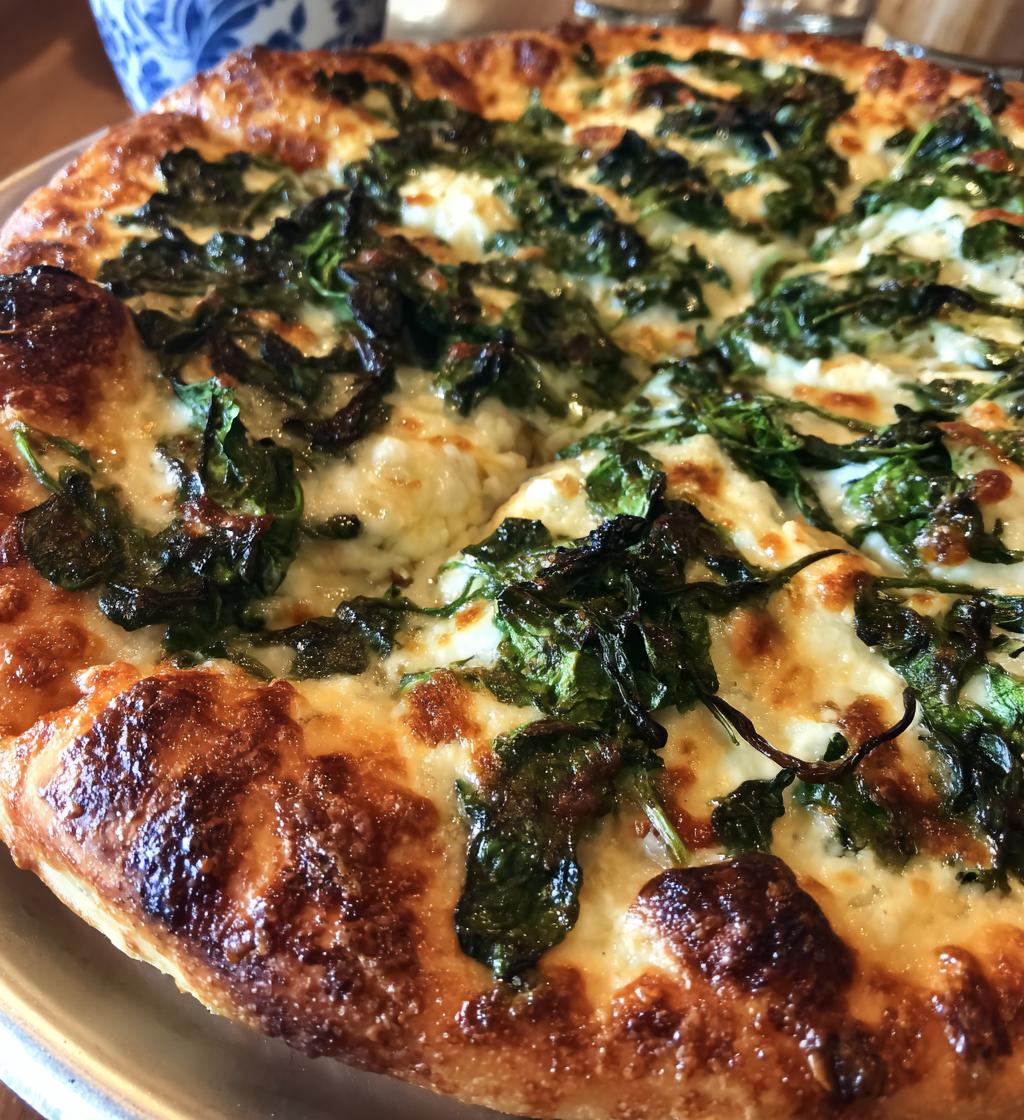 Roasted Garlic Spinach Pizza - detail 1