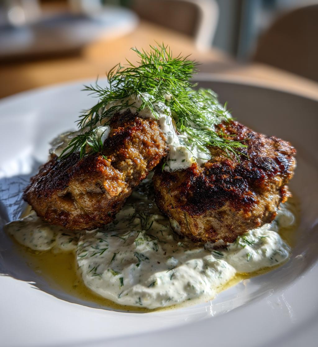 Smashed Beef Kebab with Cucumber Yogurt - detail 1