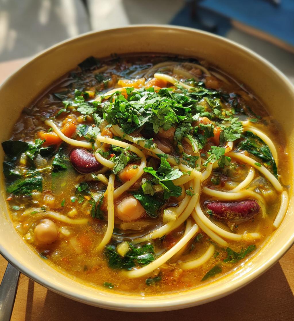 Ash Reshteh (Persian Noodle & Herb Soup) - detail 1