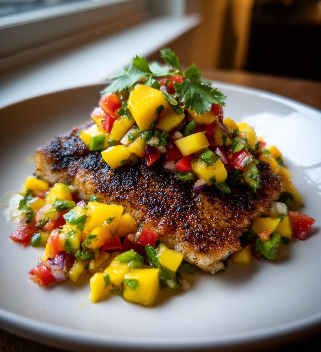 Blackened Sea Bass with Mango Salsa - detail 1