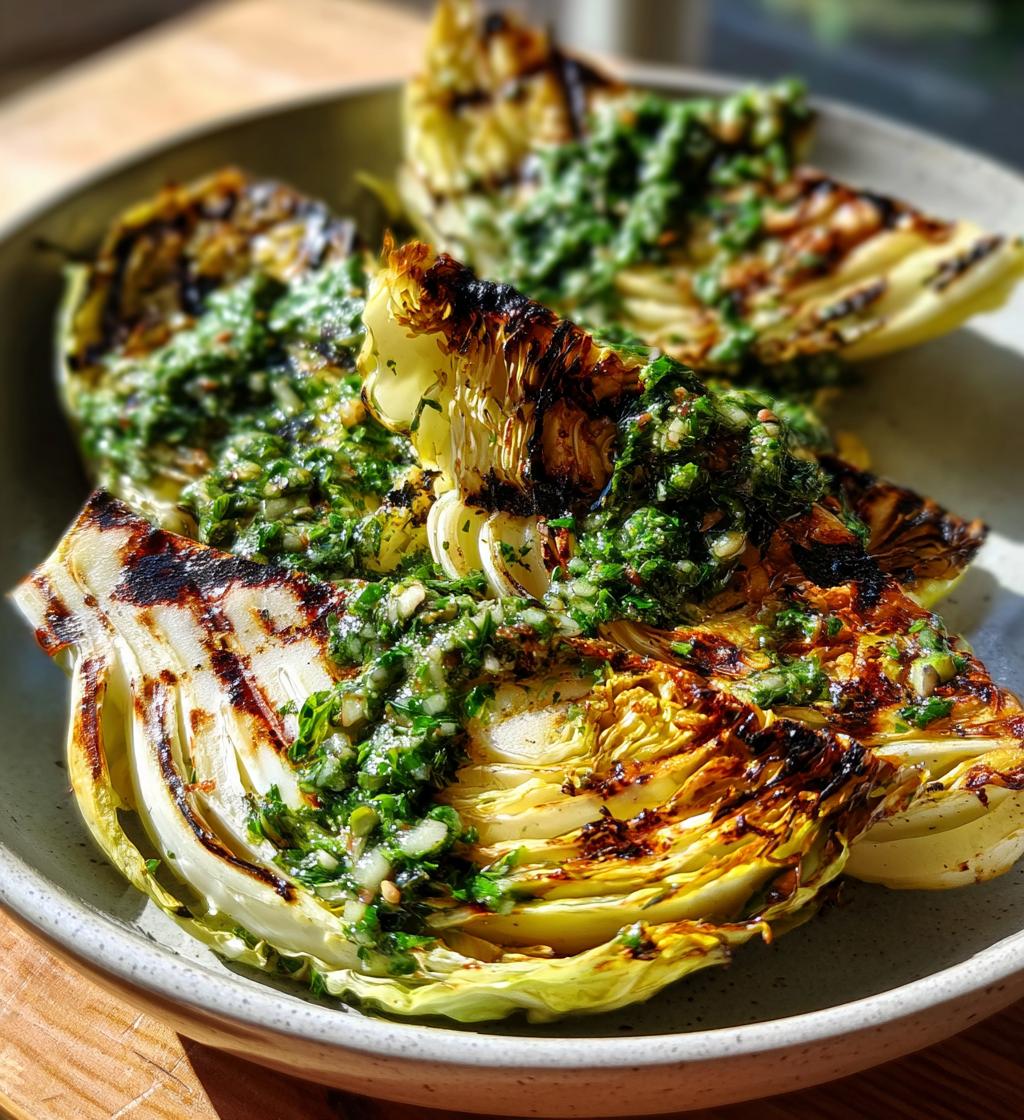 Cabbage Steaks with Chimichurri - detail 1