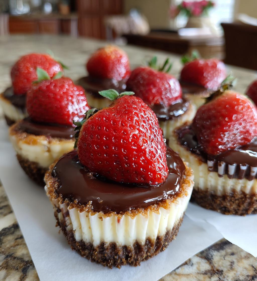 Chocolate Covered Strawberry Cheesecakes - detail 1