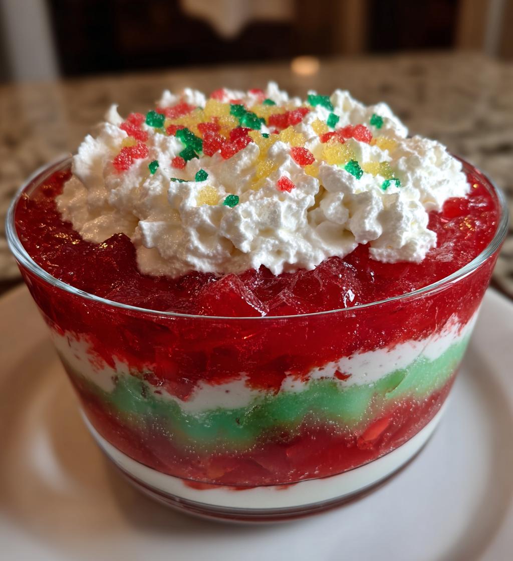 Christmas Jello Dessert - detail 1