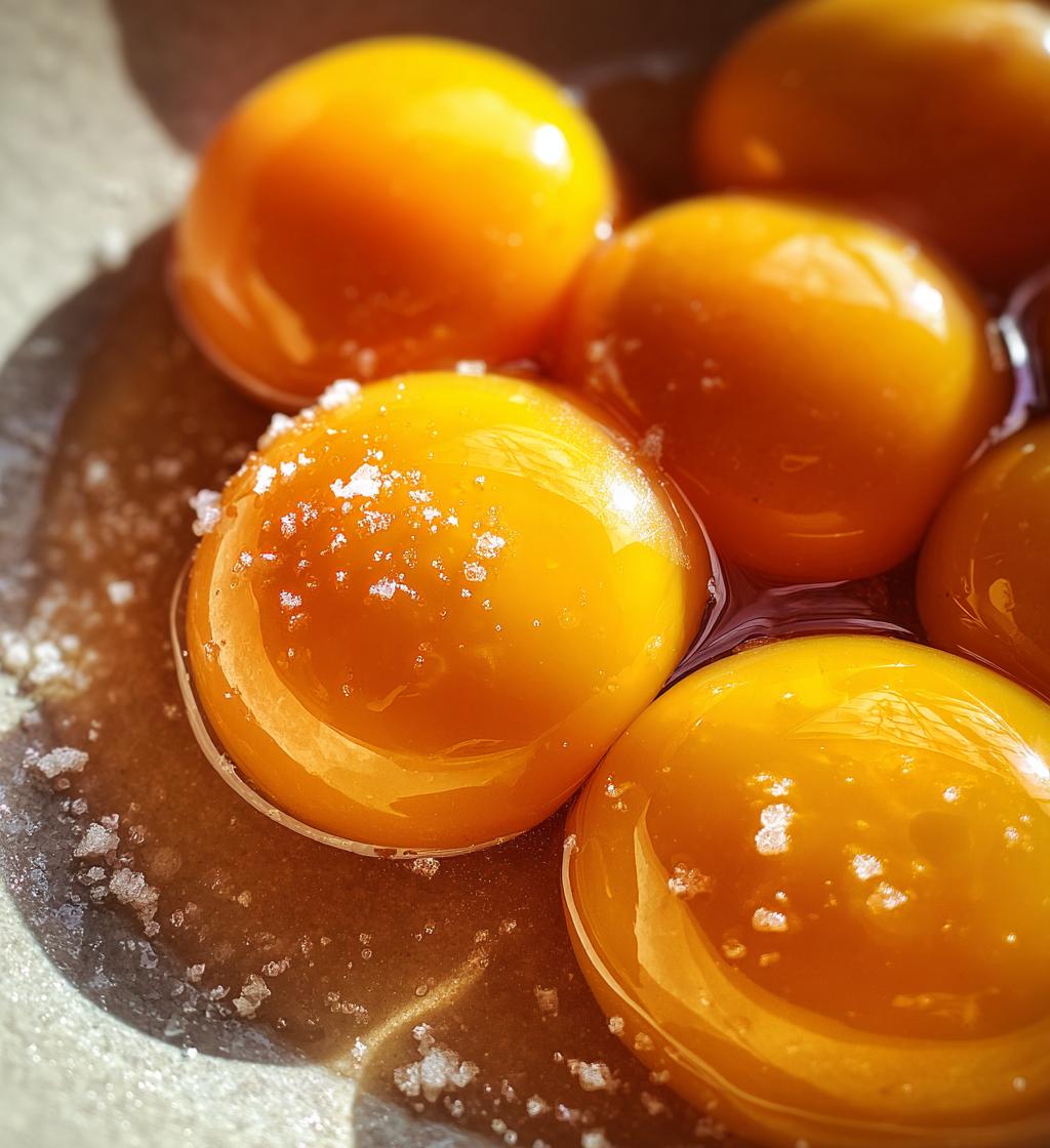 Confit Egg Yolks in Tallow (Rich garnish for steaks) - detail 1