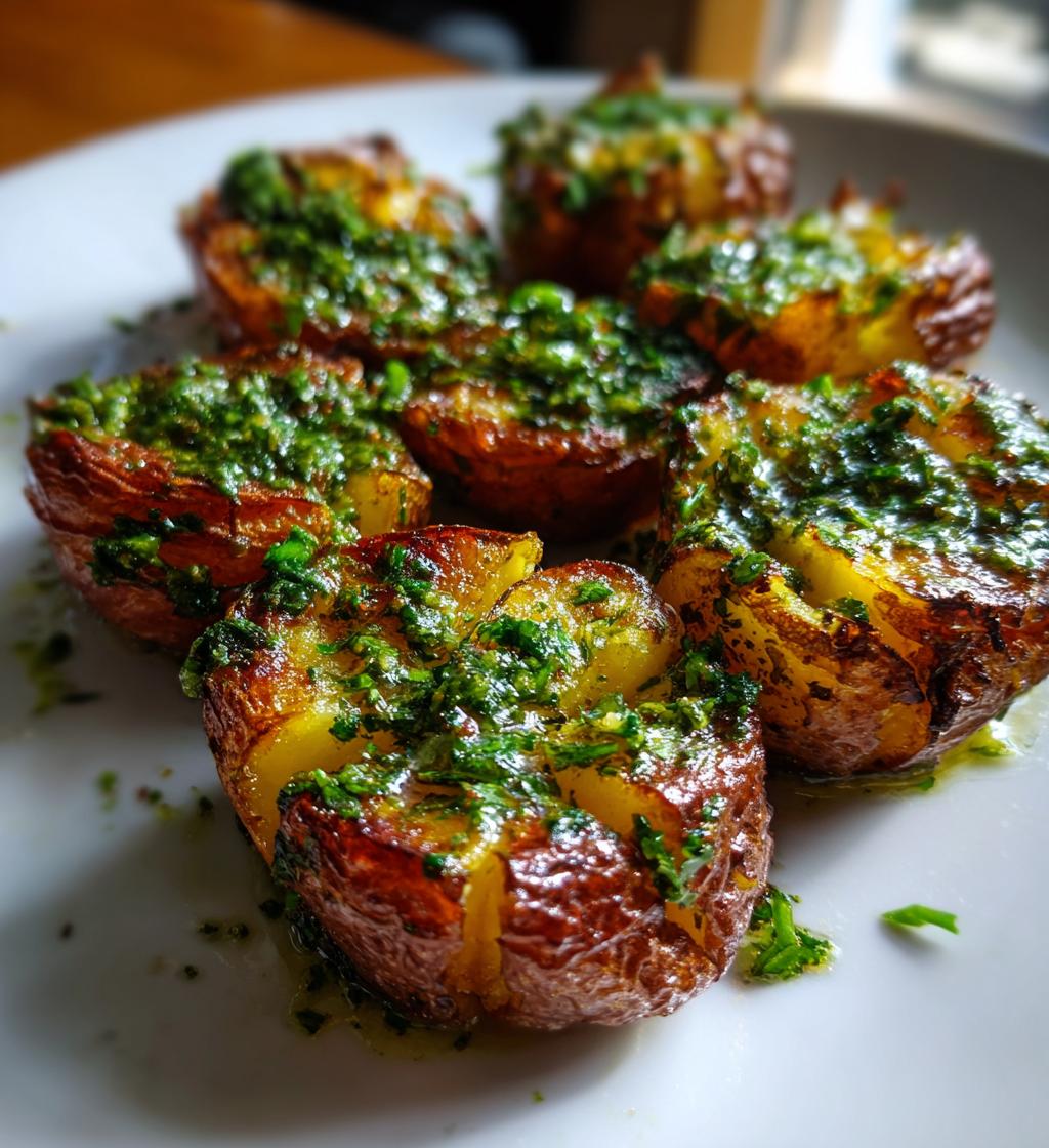 Crispy Smashed Potatoes with Chimichurri - detail 1