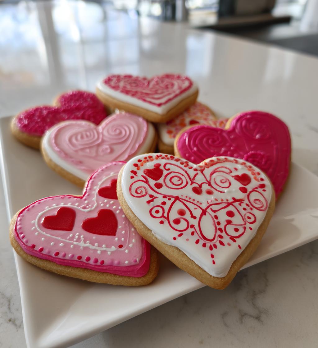 Decorated Valentine Sugar Cookies - detail 1