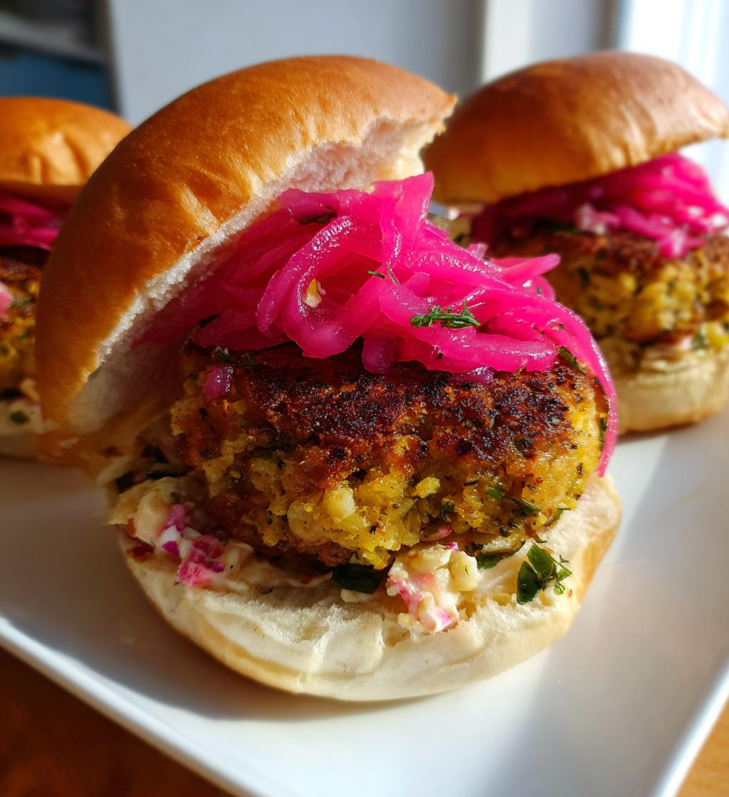 Falafel Burger with Pickled Onions - detail 1