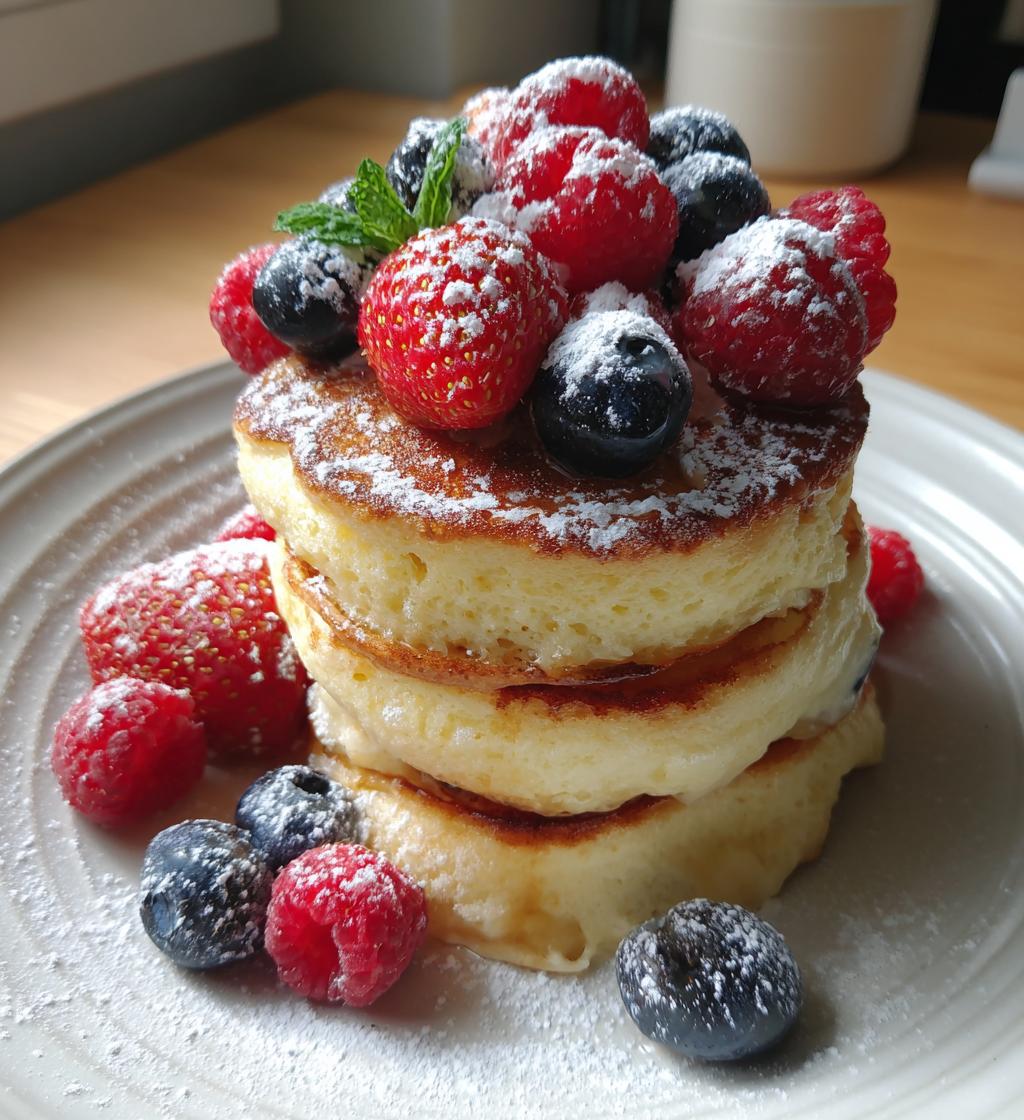 Fluffy Soufflé Pancakes with Fresh Berries - detail 1