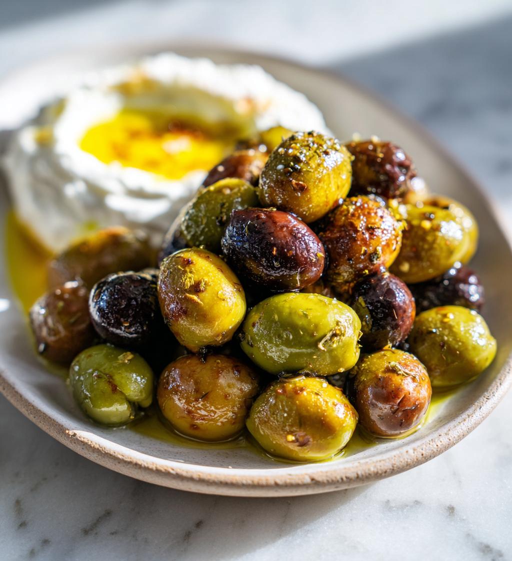 Fried Olives with Labneh Dip - detail 1