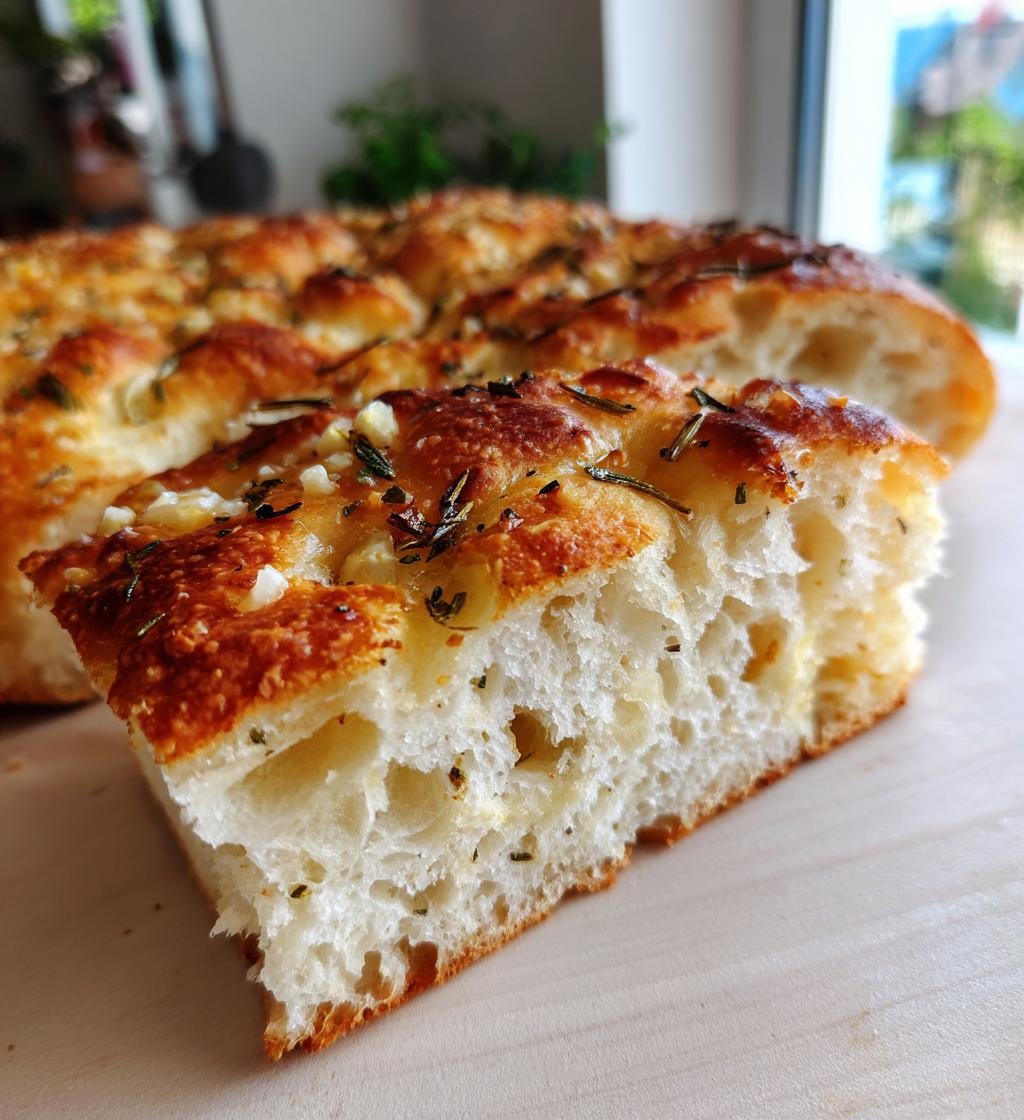 Garlic and Rosemary Focaccia Bread - detail 1