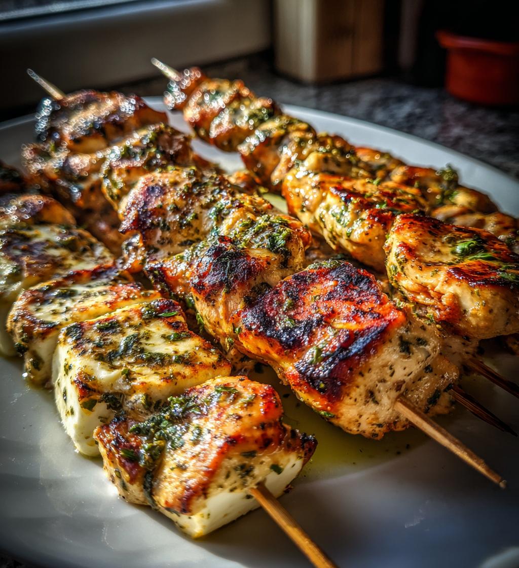 Greek Chicken Souvlakia with Halloumi - detail 1