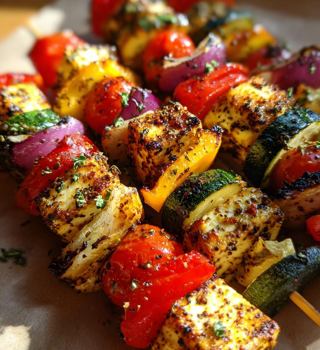 Halloumi and Veggie Skewers - detail 1