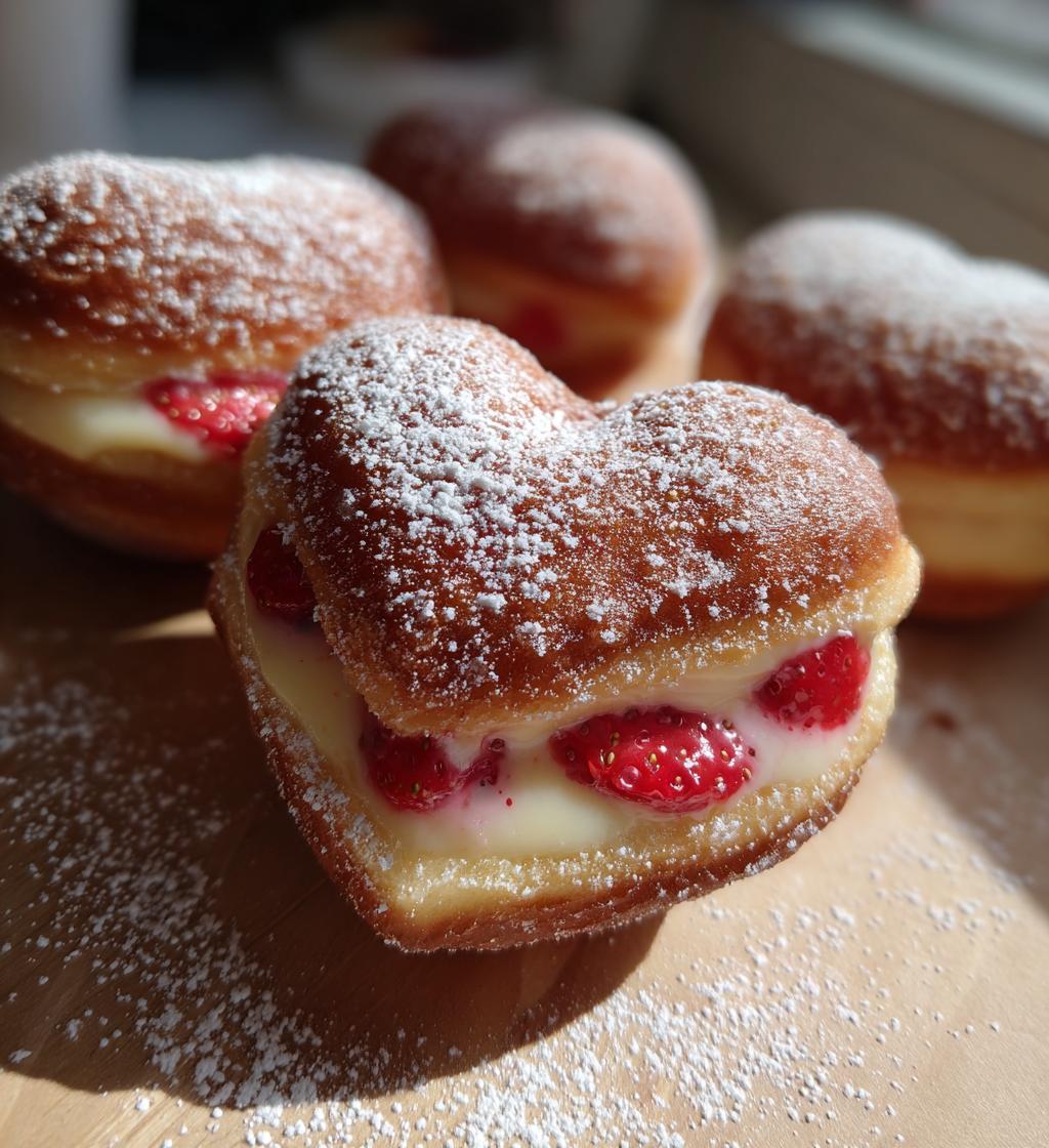 Heart Shaped Strawberry Cheesecake Donuts - detail 1