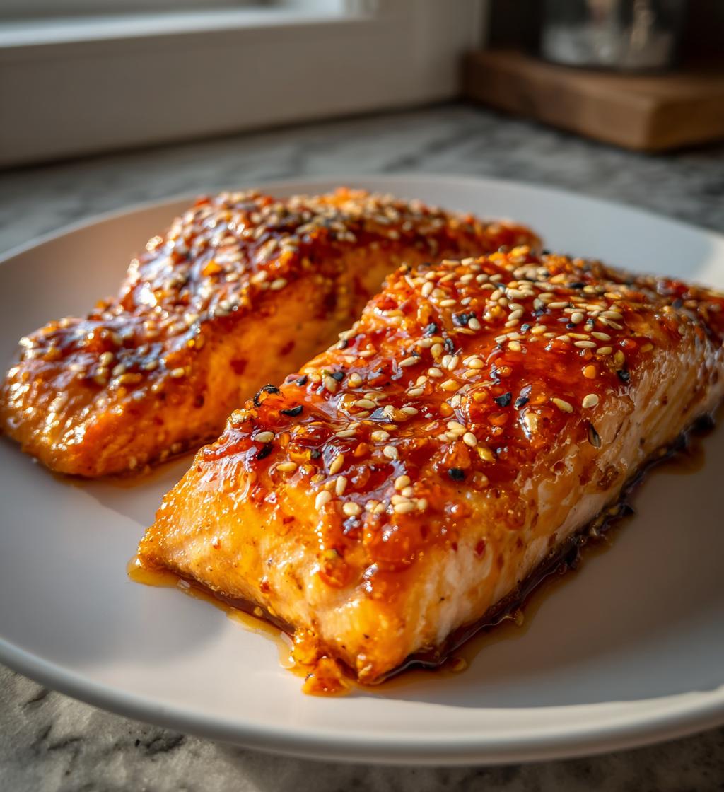 Honey Sriracha Glazed Salmon - detail 1