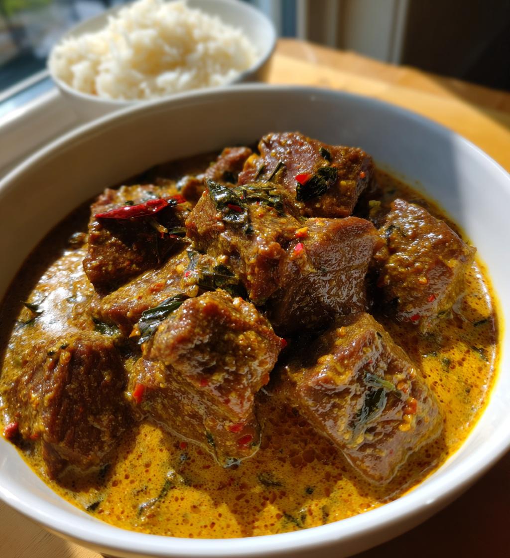Indonesian Beef Rendang (Traditional coconut-braised beef) - detail 1