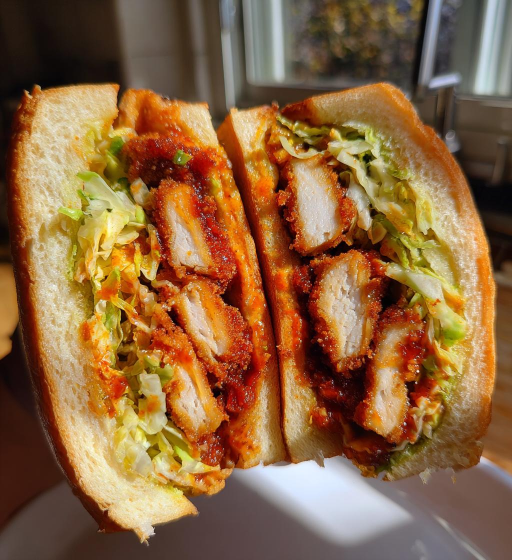 Japanese Chicken Katsu Sando (On fluffy milk bread) - detail 1