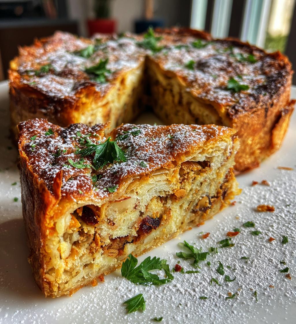 Moroccan Chicken Pastilla (Sweet and savory pie) - detail 1