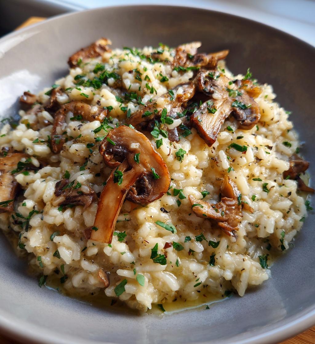 Mushroom and Truffle Oil Risotto - detail 1