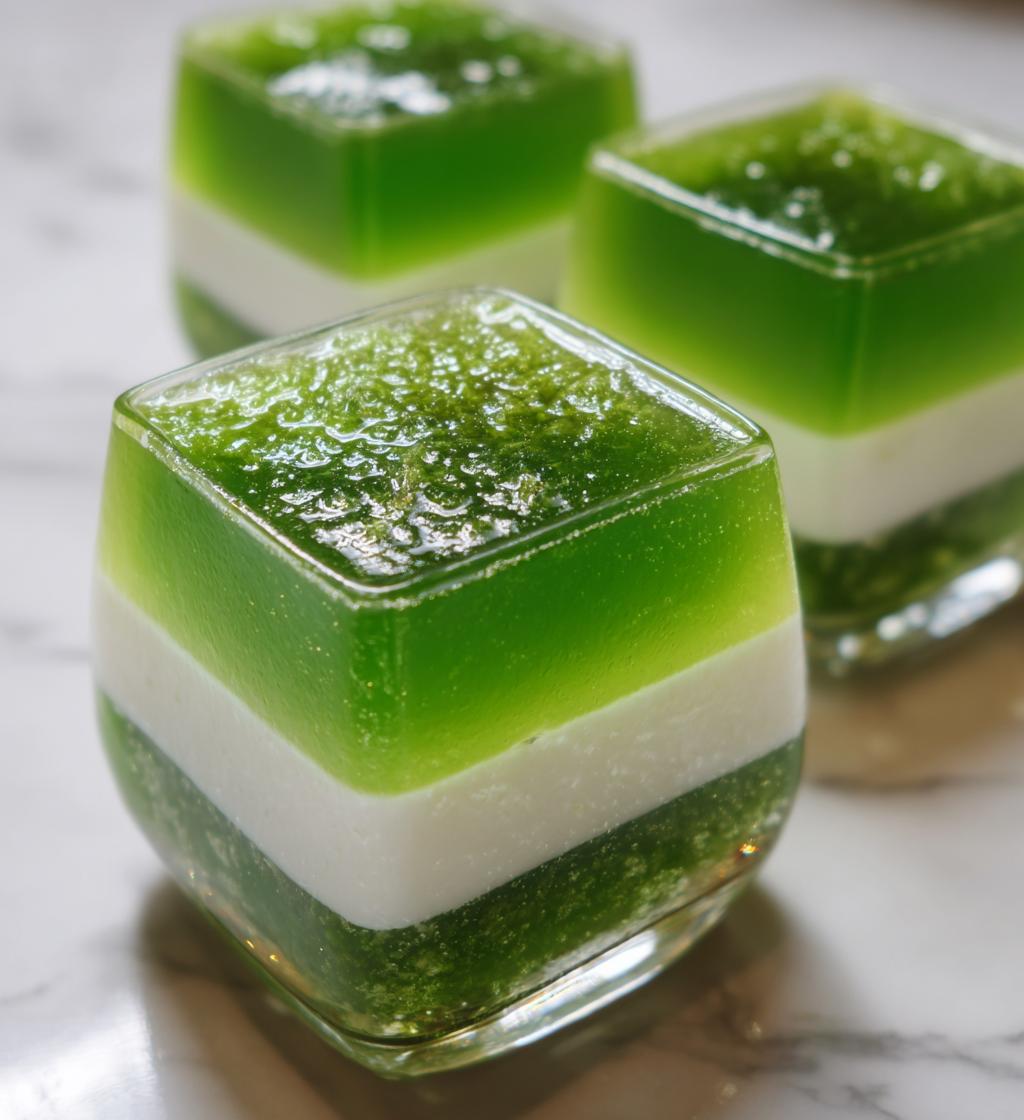 Pandan Coconut Jelly (Layered dessert) - detail 1