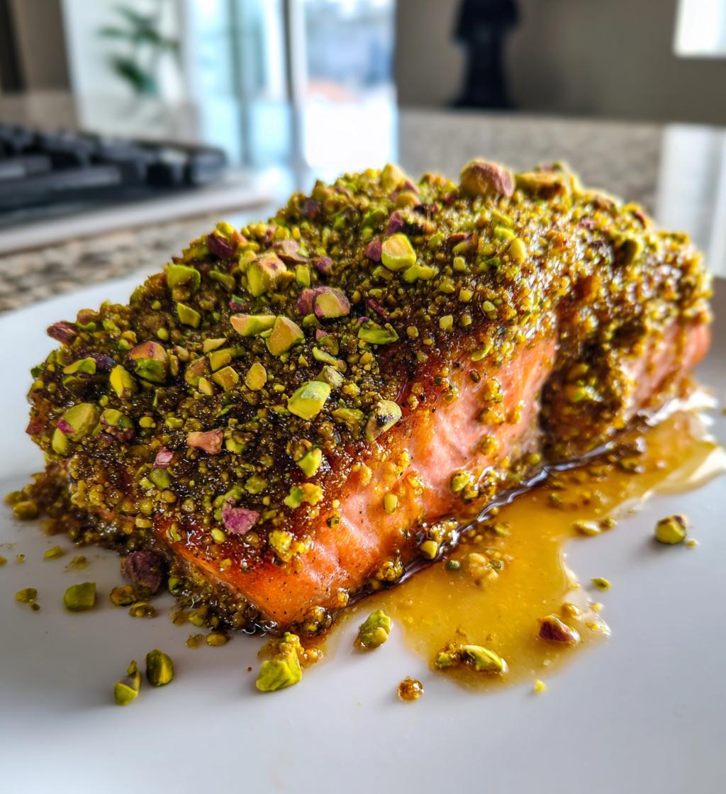 Pistachio Crusted Salmon with Hot Honey - detail 1
