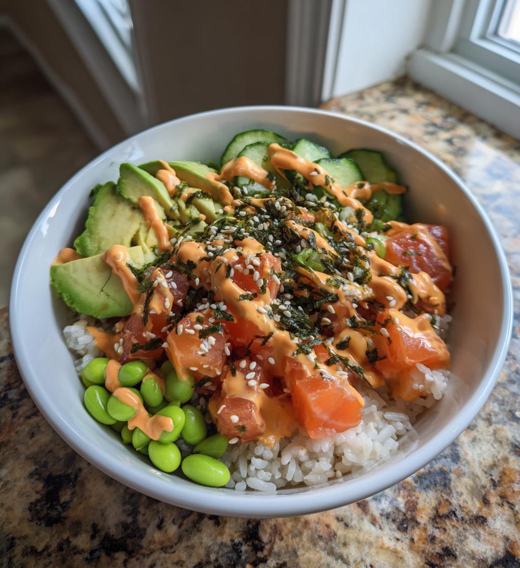 Poke Bowl with Spicy Mayo and Edamame - detail 1