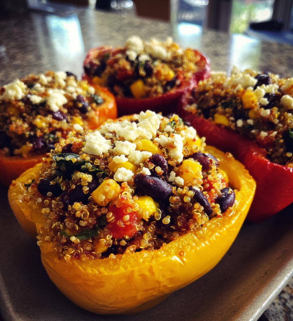 Quinoa Stuffed Bell Peppers with Feta - detail 1