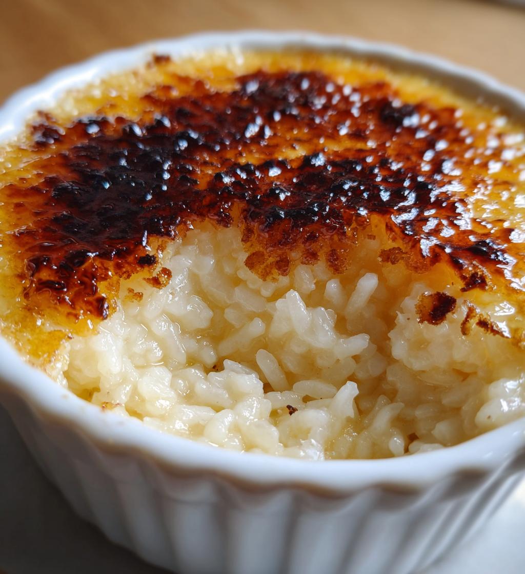 Rice Pudding Brûlée (Torched sugar top) - detail 1