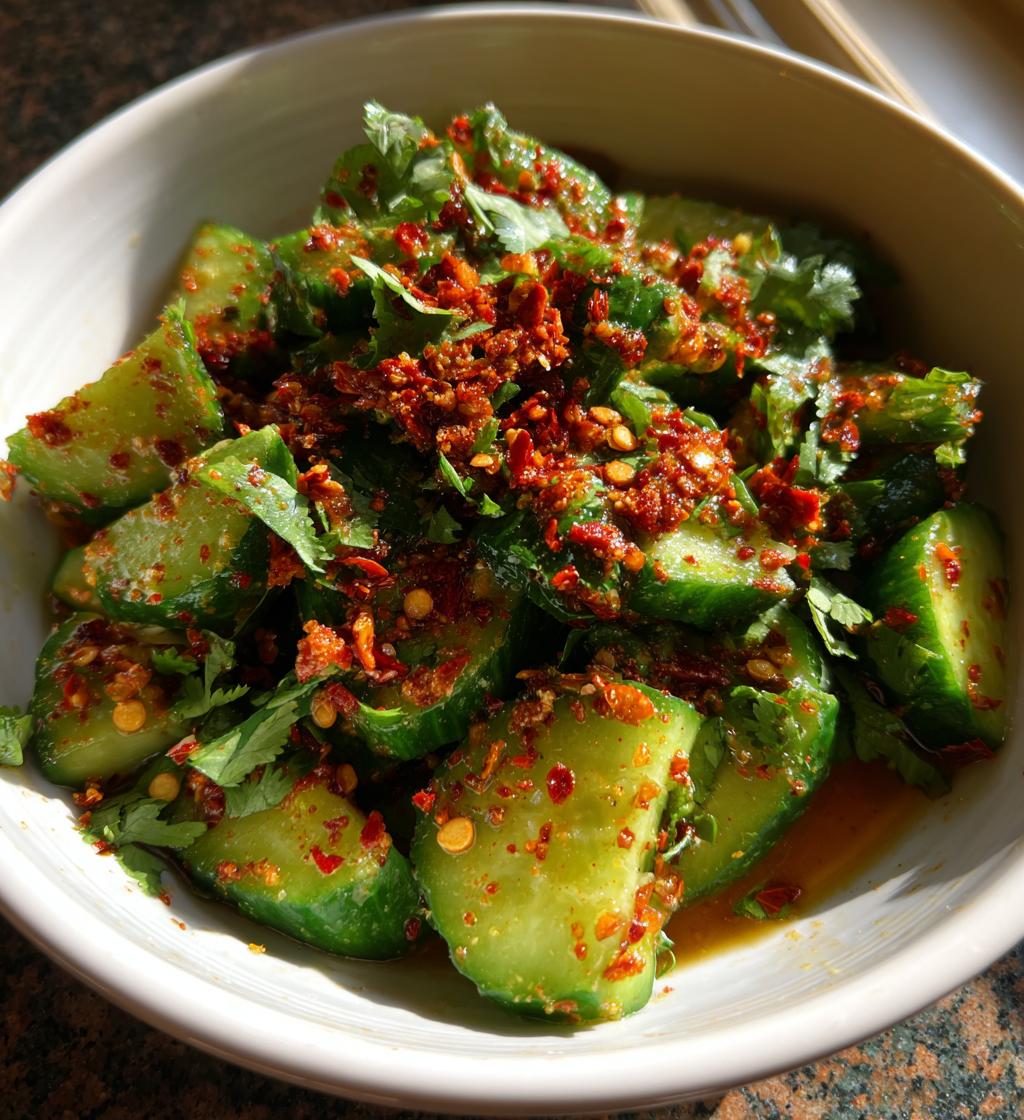 Smashed Cucumber Salad with Chili Crunch - detail 1