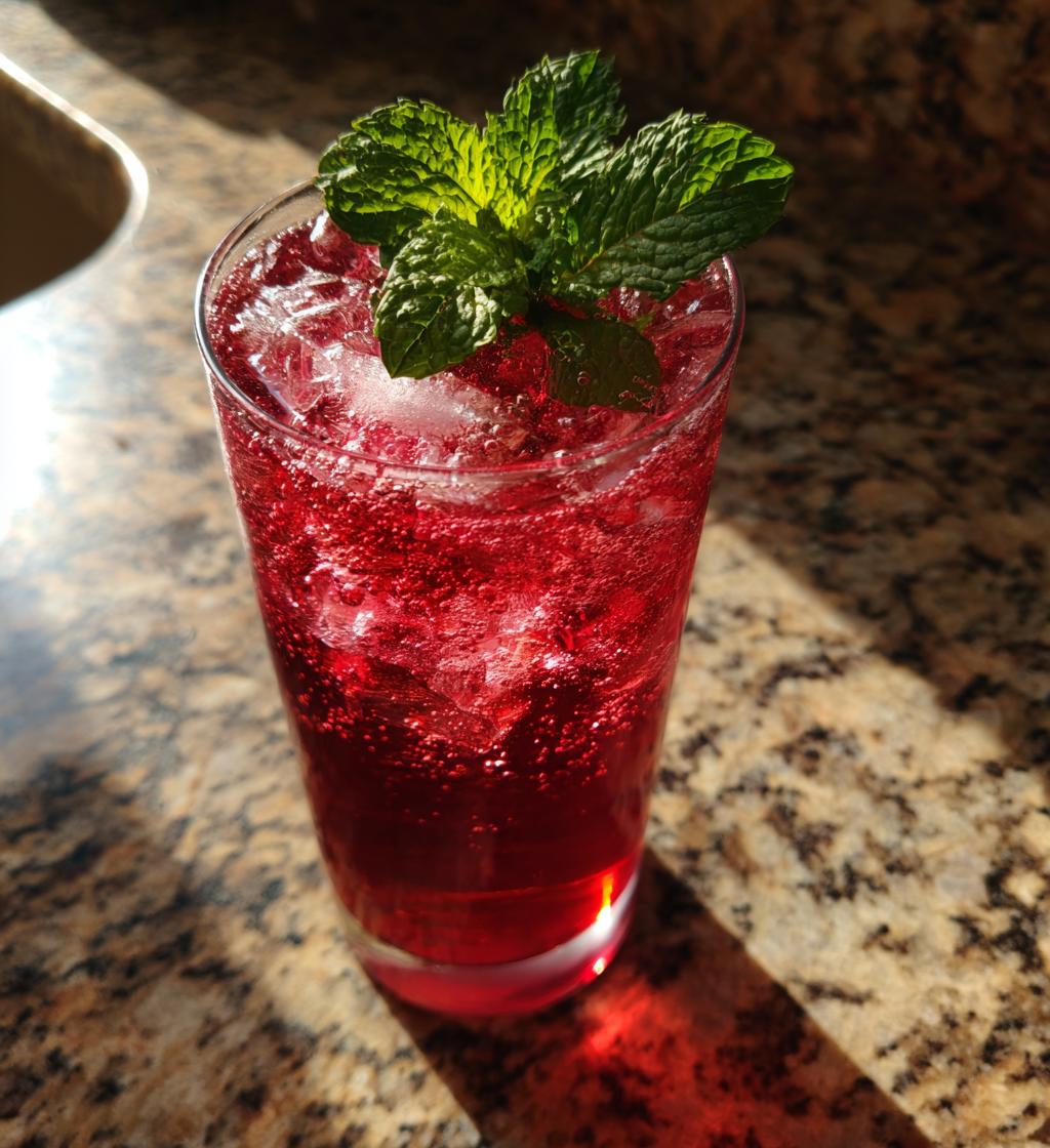 Sparkling Hibiscus Tea with Mint - detail 1