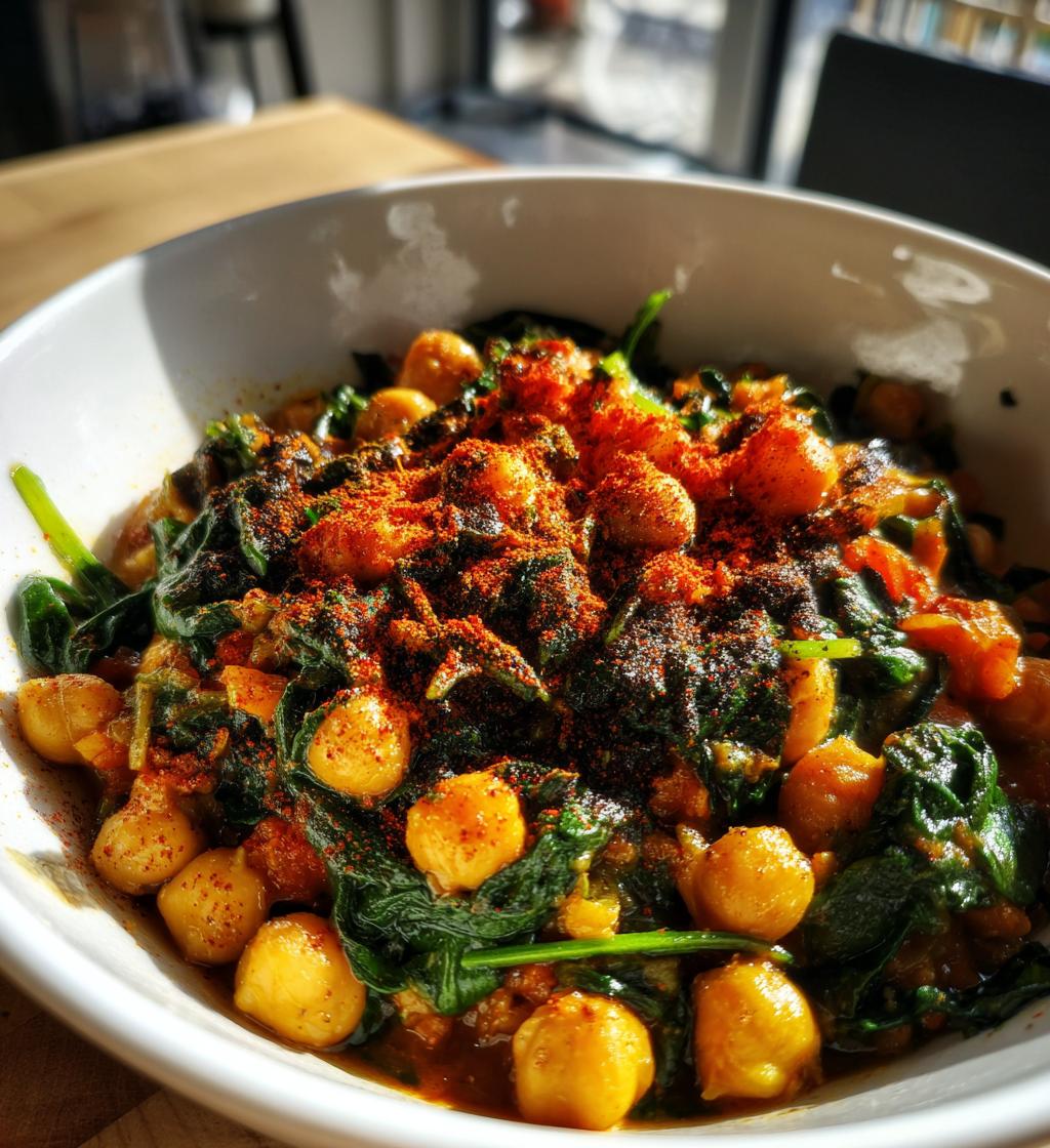 Spiced Chickpea and Spinach Stew - detail 1