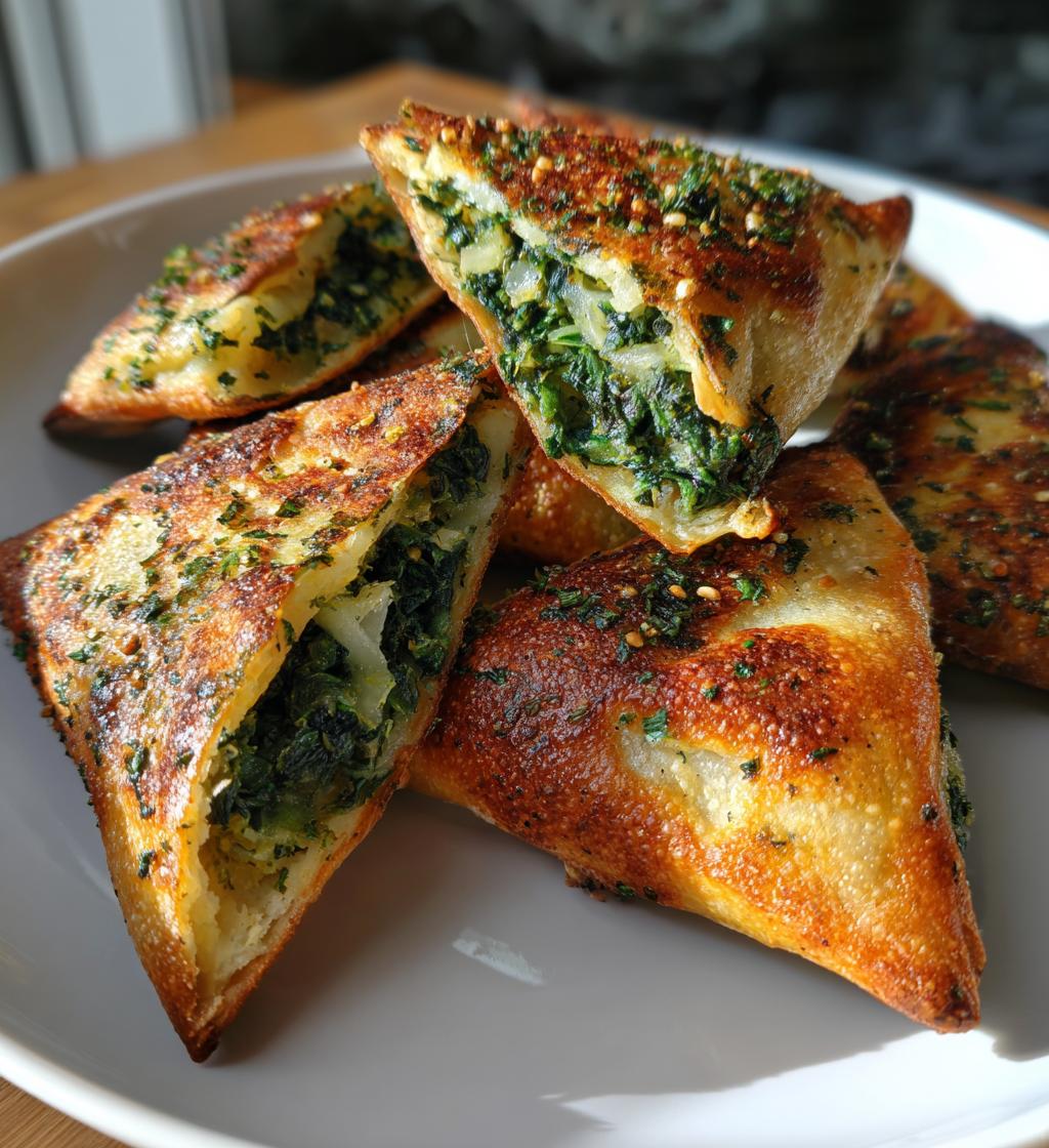Spinach Fatayer (Triangular pies) - detail 1