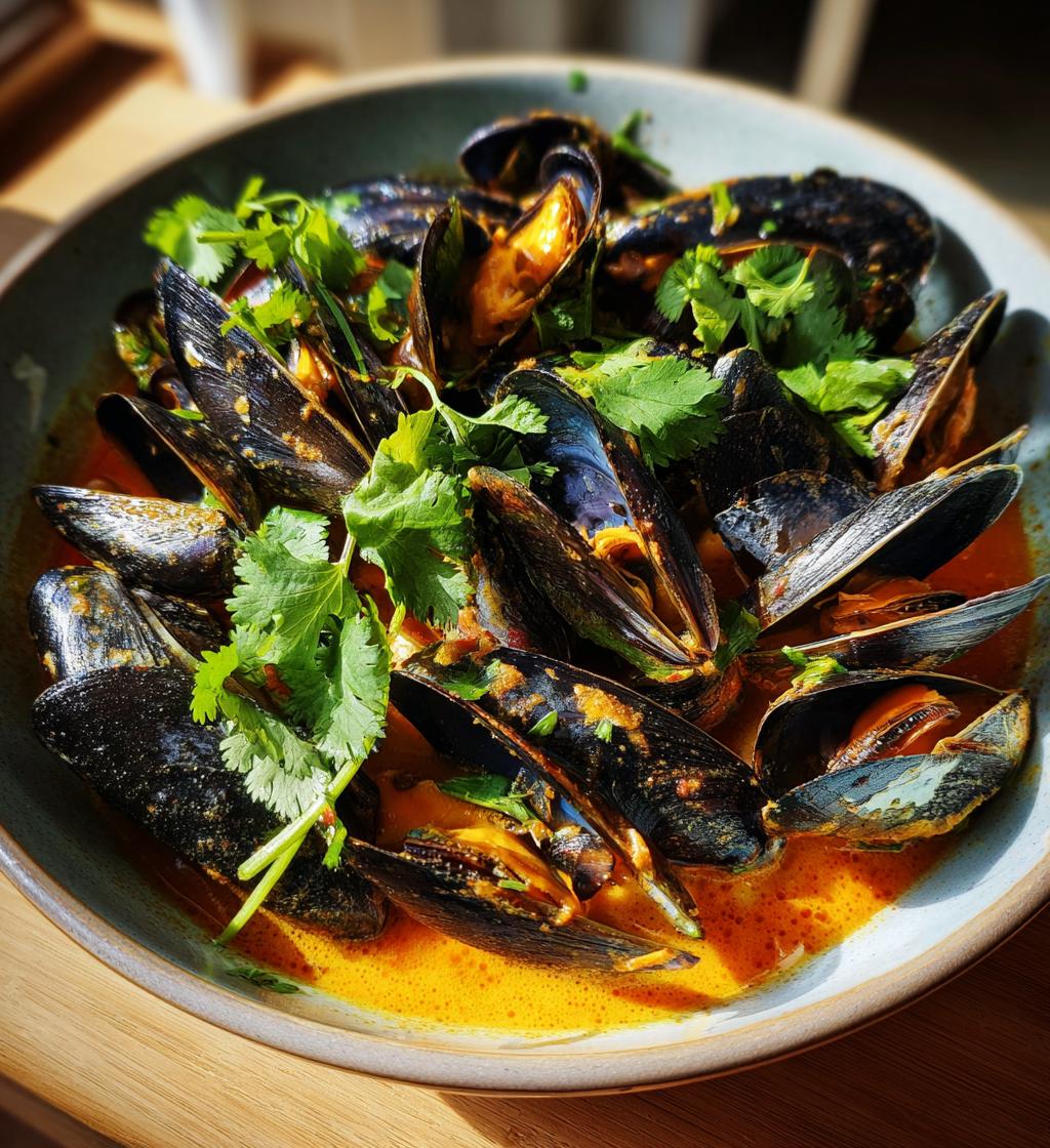 Steamed Mussels in Lemongrass & Coconut Milk - detail 1