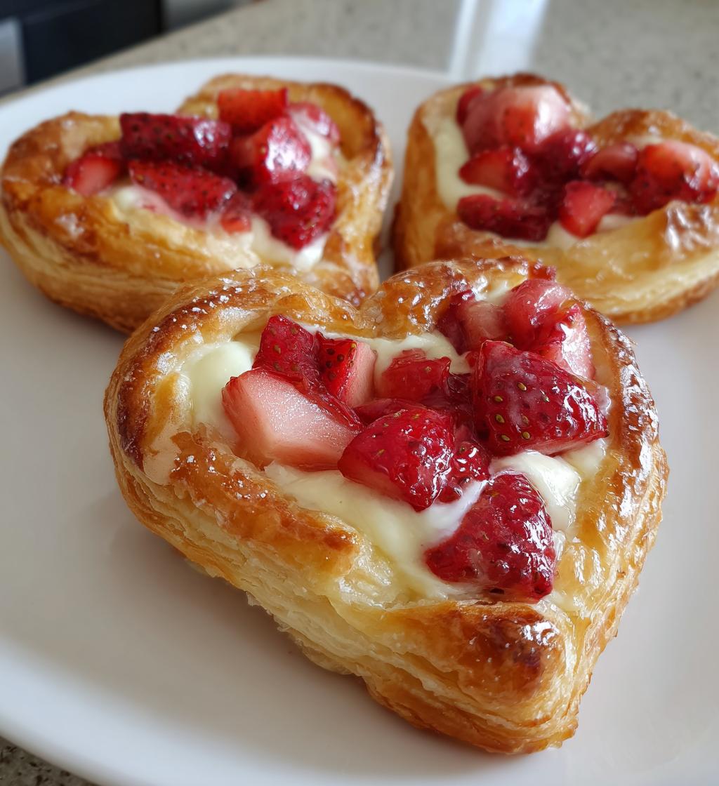 Strawberry Heart Danishes - detail 1