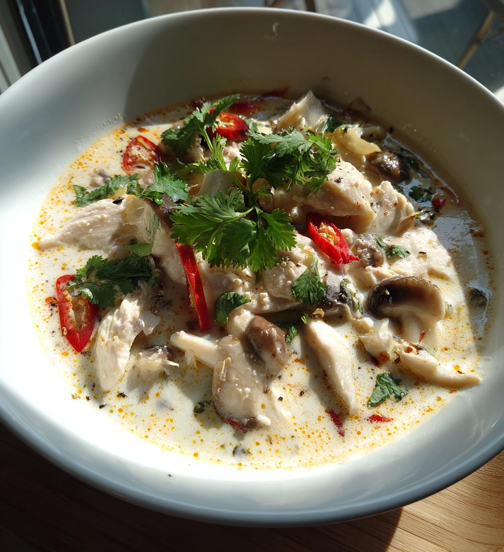 Tom Kha Gai (Thai Coconut Galangal Chicken) - detail 1